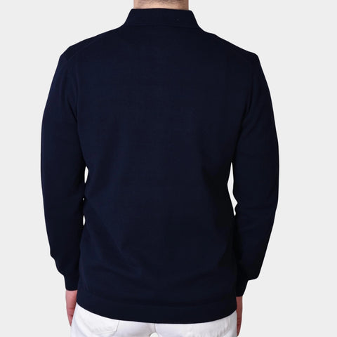 Knitted Cotton Overshirt - Navy - MagliaStudio - Knitwear