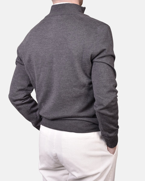 Merino 12 GG Half Zip - Grey - MagliaStudio - Knitwear