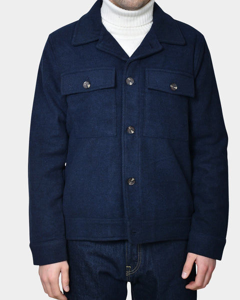 OVERSHIRT POCKETS WOOL/BLEND - Navy - MagliaStudio - Skjortor