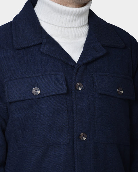 OVERSHIRT POCKETS WOOL/BLEND - Navy - MagliaStudio - Skjortor