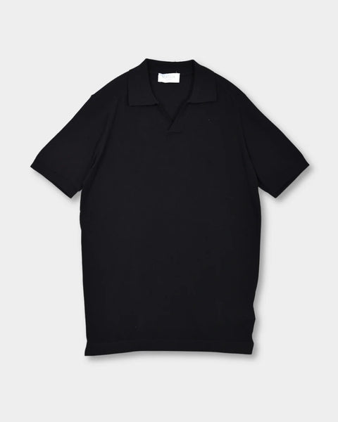 Open Polo Knitted 14 GG - Black - MagliaStudio - Polotröjor