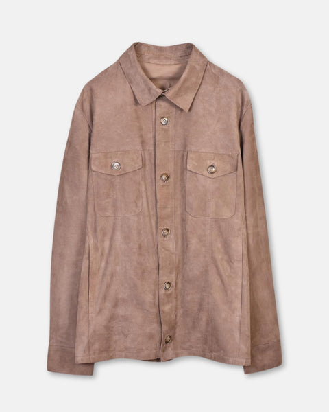 Overshirt Suede Leather - Beige - MagliaStudio - Jackor