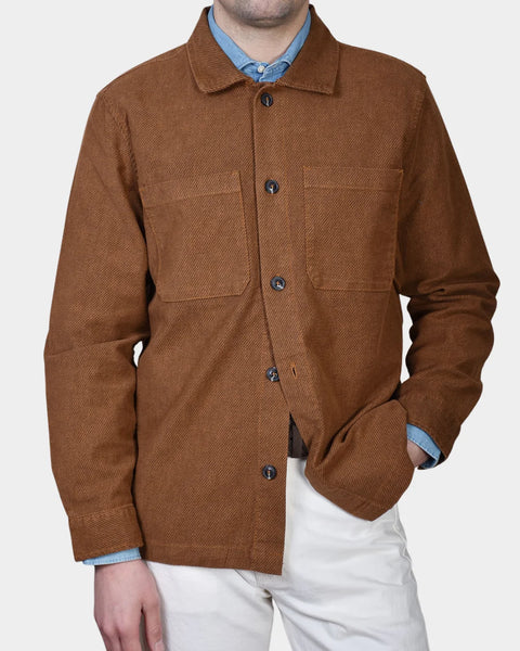 Overshirt Full Button Twill Cotton - Brown - MagliaStudio - Skjortor