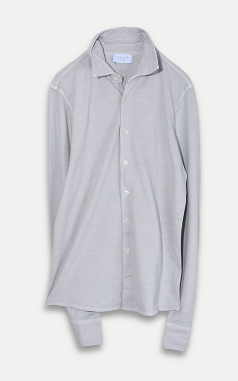 Polo Button Shirt - Light Grey - MagliaStudio - Polotröjor