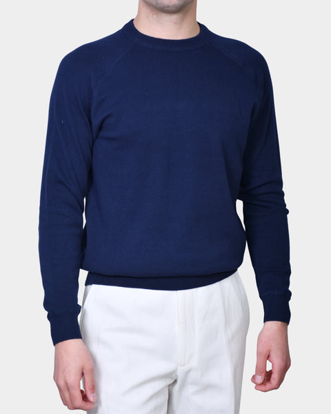 Raglan Cotton Knit - Blue - MagliaStudio - Knitwear