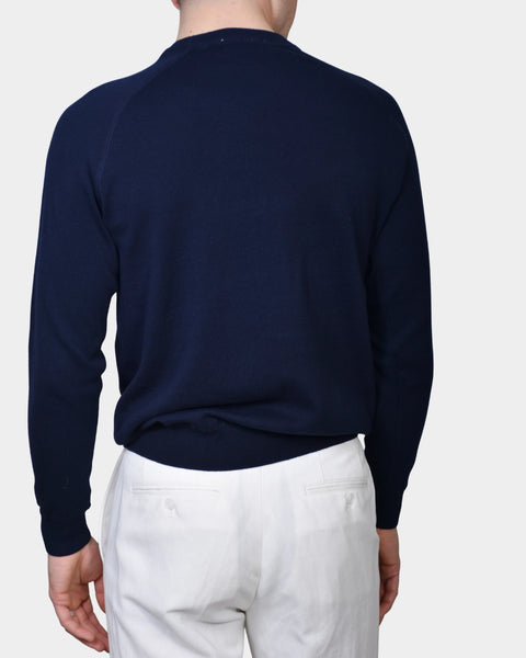 Raglan Cotton Knit - Navy - MagliaStudio - Knitwear