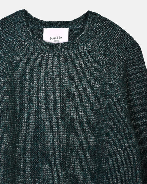 Raglan Knitted Wool Alpaca - Green - MagliaStudio - Knitwear