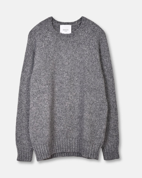 Raglan Knitted Wool Alpaca - Grey - MagliaStudio - Knitwear