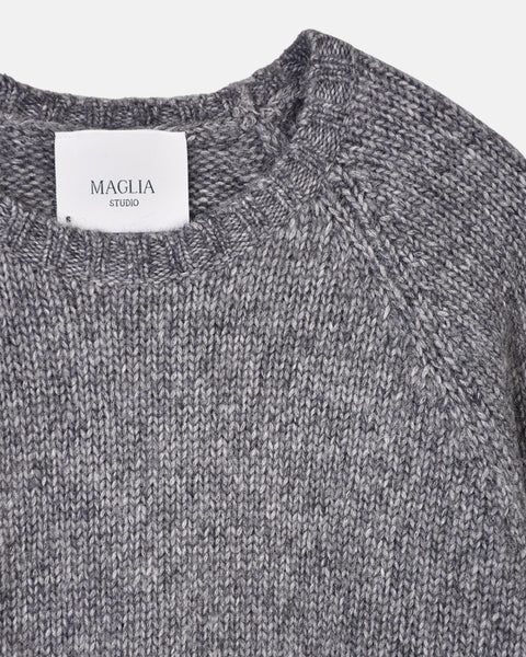 Raglan Knitted Wool Alpaca - Grey - MagliaStudio - Knitwear