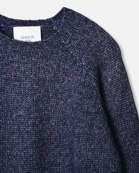 Raglan Knitted Wool Alpaca - Navy - MagliaStudio - Knitwear