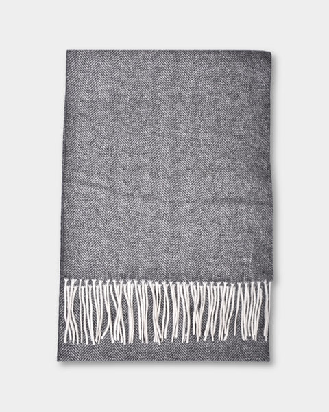 Scarf Lambswool Herringbone - Grey - MagliaStudio - Halsdukar
