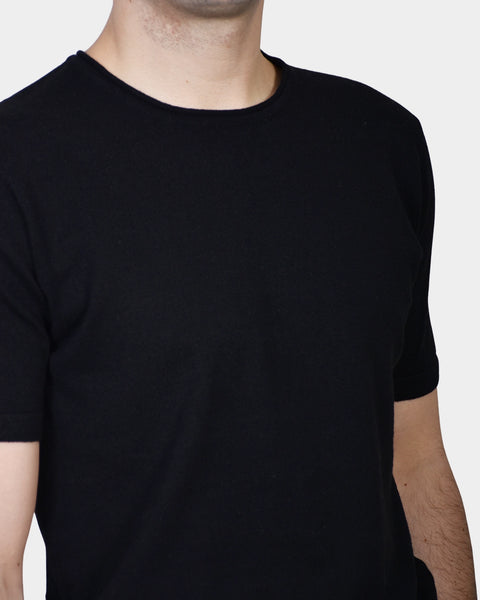 T-shirt Knit Linen Blend - Black - MagliaStudio - T-Shirt