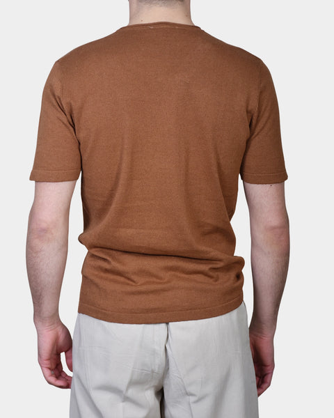 T-shirt Knit Linen Blend - Caffe - MagliaStudio - T-Shirt