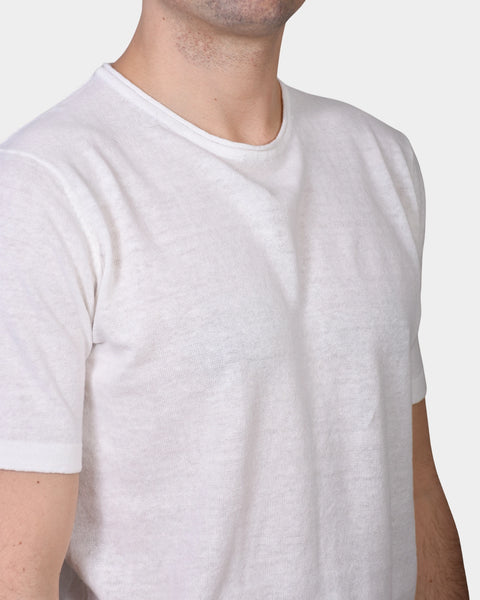 T-shirt Knit Linen Blend - Ecru - MagliaStudio - T-Shirt