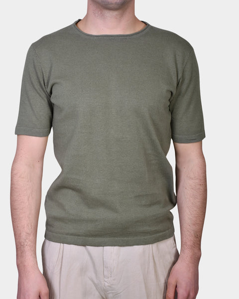T-shirt Knit Linen Blend - Green - MagliaStudio - T-Shirt