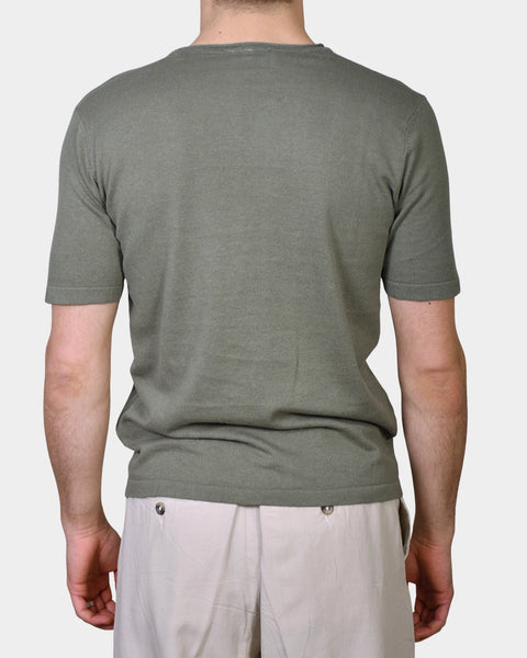 T-shirt Knit Linen Blend - Green - MagliaStudio - T-Shirt