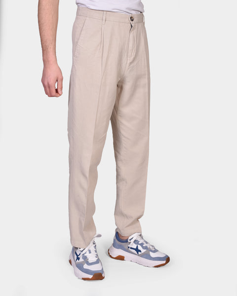 Tencel Trouser - Beige - MagliaStudio - Byxor