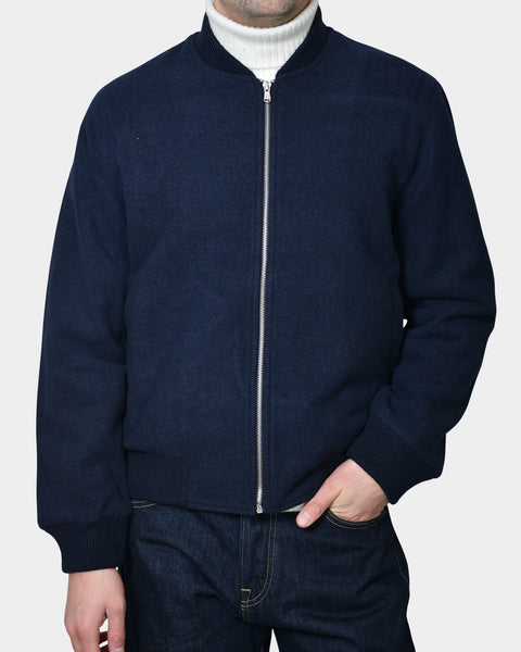 Bomber Jacket Wool/ Blend - Navy - MagliaStudio - Jackor