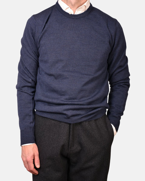 Crewneck 12 GG Merino - Blue - MagliaStudio - Knitwear