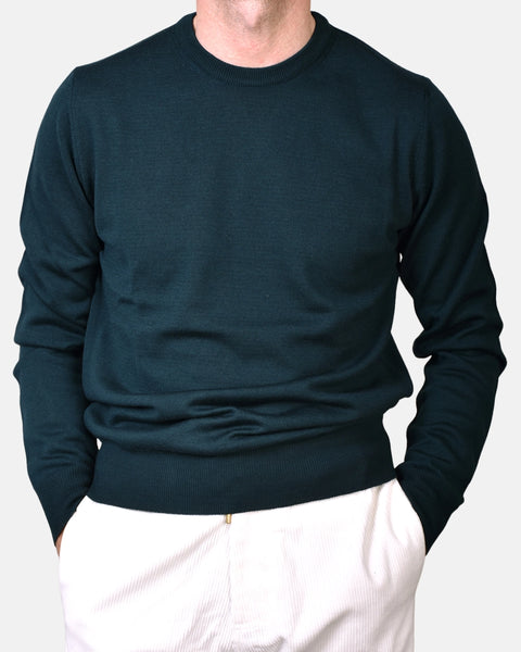 Crewneck 12 GG Merino - Green - MagliaStudio - Knitwear