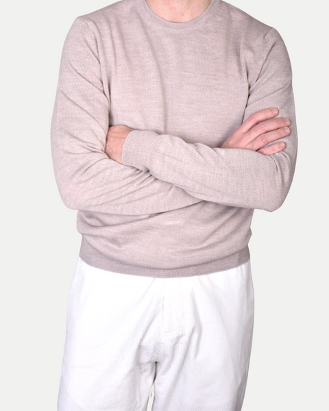 Crewneck 12 GG Merino - Beige - MagliaStudio - Knitwear