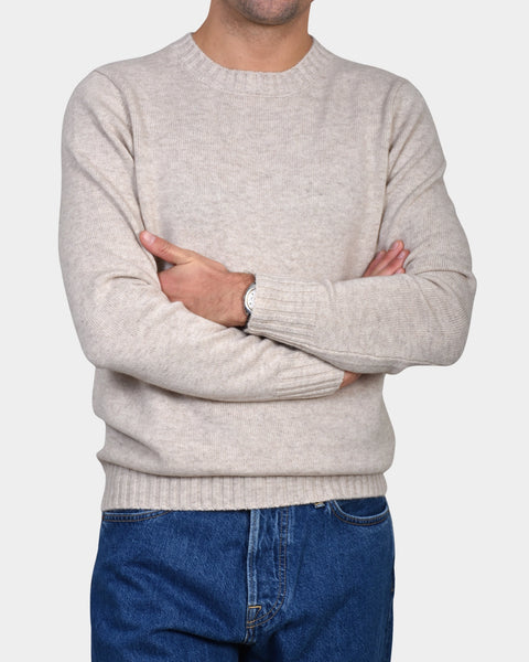Crew Neck 70/30 Wool/Cashmere - Beige - MagliaStudio - Knitwear