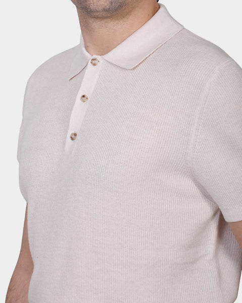 Knitted SS Polo - Crema - MagliaStudio - Polotröjor