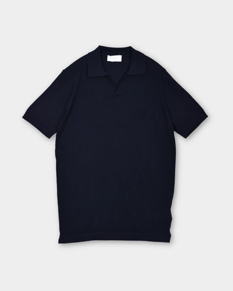 Open Polo Knitted 14 GG - Navy - MagliaStudio - Polotröjor