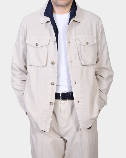 OVERSHIRT COTTON LYOCELL - Beige - MagliaStudio - Skjortor