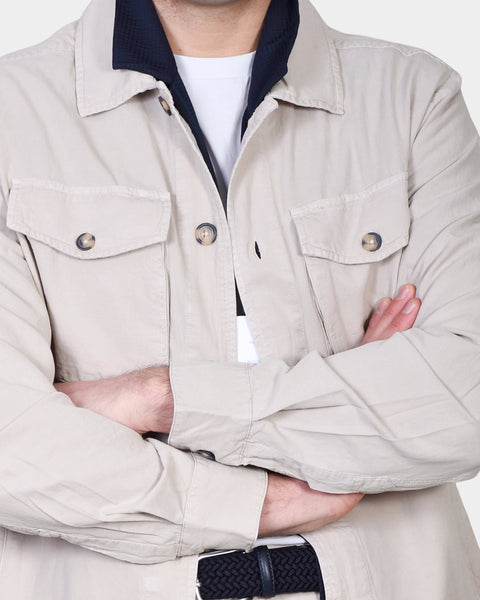 OVERSHIRT COTTON LYOCELL - Beige - MagliaStudio - Skjortor