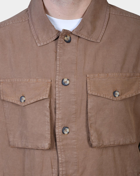 OVERSHIRT COTTON LYOCELL - Brown - MagliaStudio - Skjortor