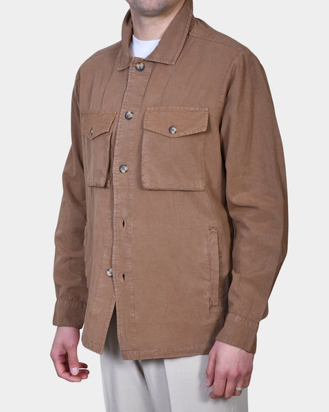 OVERSHIRT COTTON LYOCELL - Brown - MagliaStudio - Skjortor