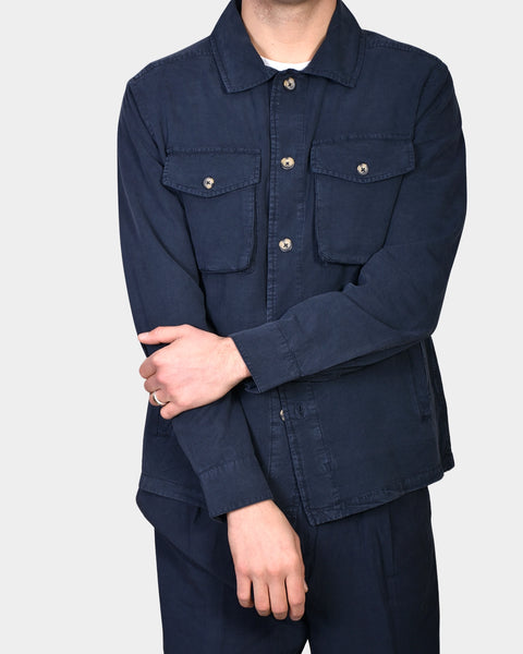 OVERSHIRT COTTON LYOCELL - Navy - MagliaStudio - Skjortor