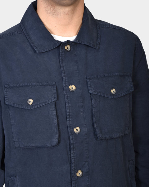 OVERSHIRT COTTON LYOCELL - Navy - MagliaStudio - Skjortor