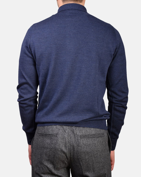 Polo Neck 12 GG Merino - Denim Blue - MagliaStudio - Knitwear