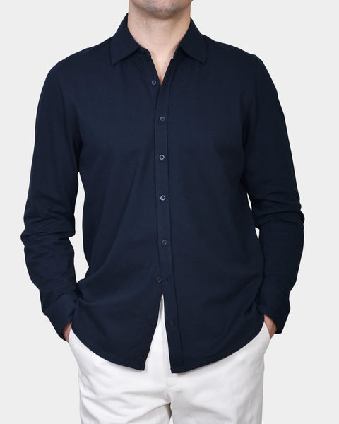 Polo Shirt Pique - Navy - MagliaStudio - Skjortor