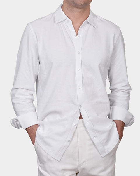 Polo Shirt Pique - White - MagliaStudio - Skjortor