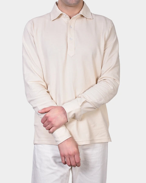Popover Polo Piké Long Sleeve - Beige - MagliaStudio - Polotröjor